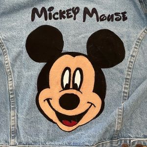 Custom hand painted Mickey Mouse denim jacket